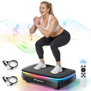 MERACH Vibration Plate Exercise Machine with Light Whole Body