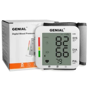 Blood Pressure Cuff Wrist, Universal Large LCD Display 2 Users Total 240 Memories, 2 AAA Batteries & Carrying